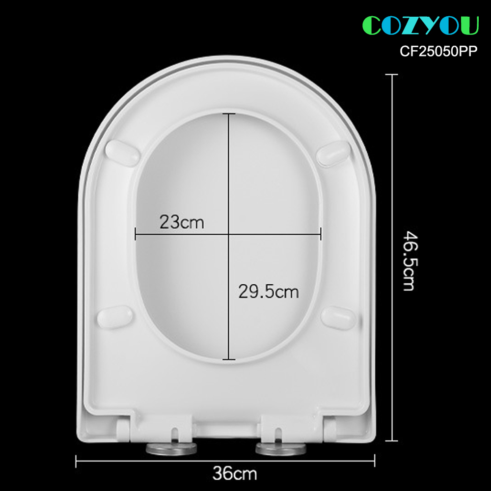 Slow Close Toilet Seat Quick Release - Universele U-vorm Langwerpig Langzaam Sluiten WC