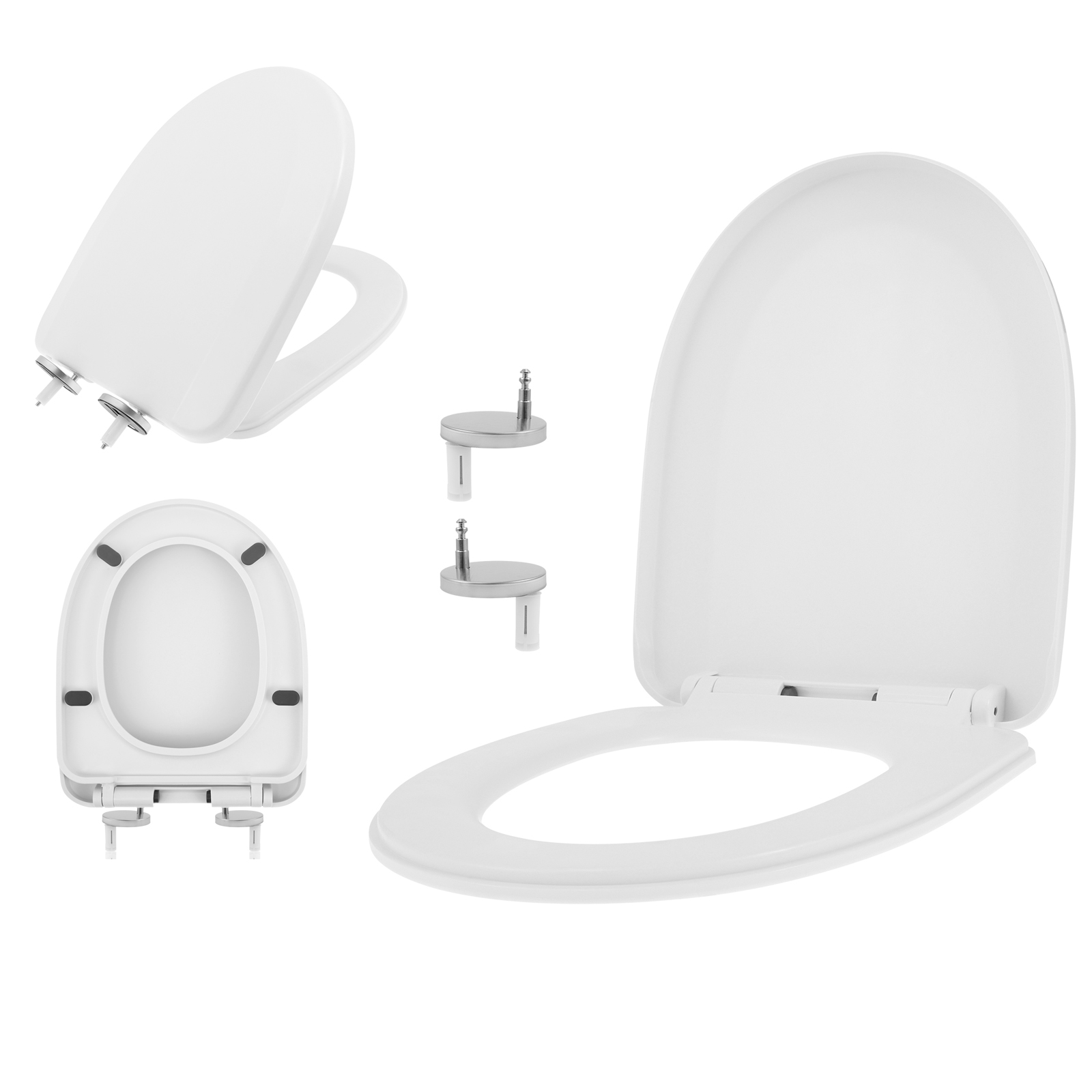 Slow Close Toilet Seat Quick Release - Soft Close Verlengde toiletbril met deksel