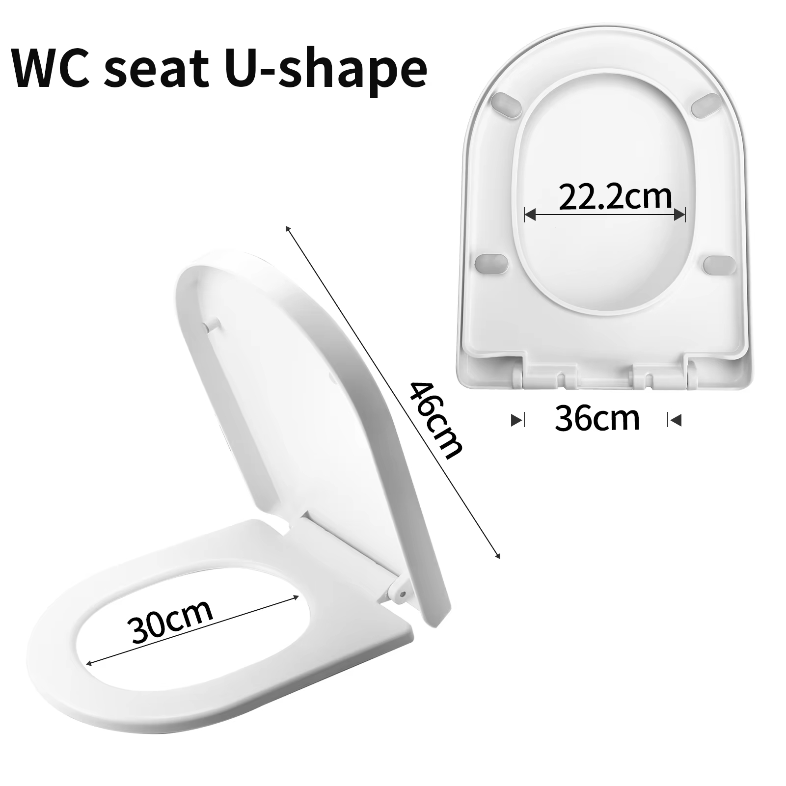 Slow Close Toilet Seat Quick Release - Bidet Toiletbrildeksel Stil gesloten Zwaar uitgevoerd