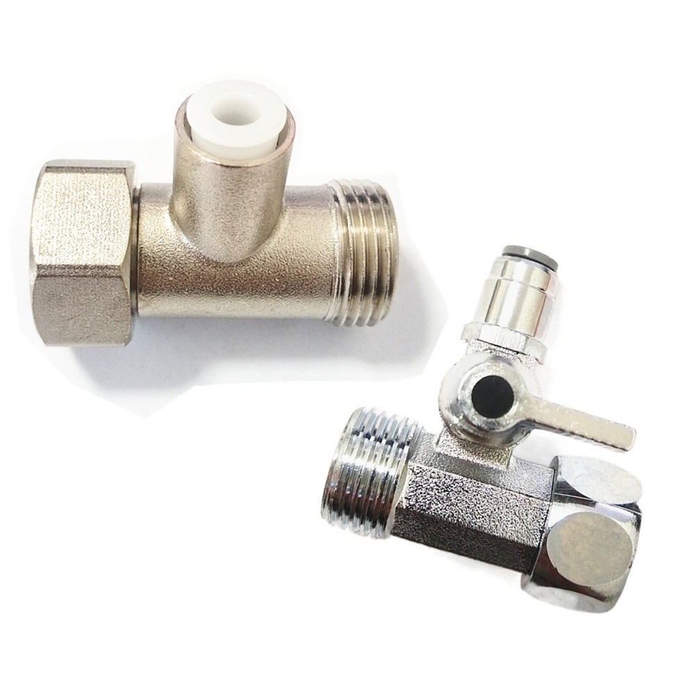 Bidet T Adapter Valve 7/8 1/2 Brass - Messing T-klep 3-weg omleider 3/8