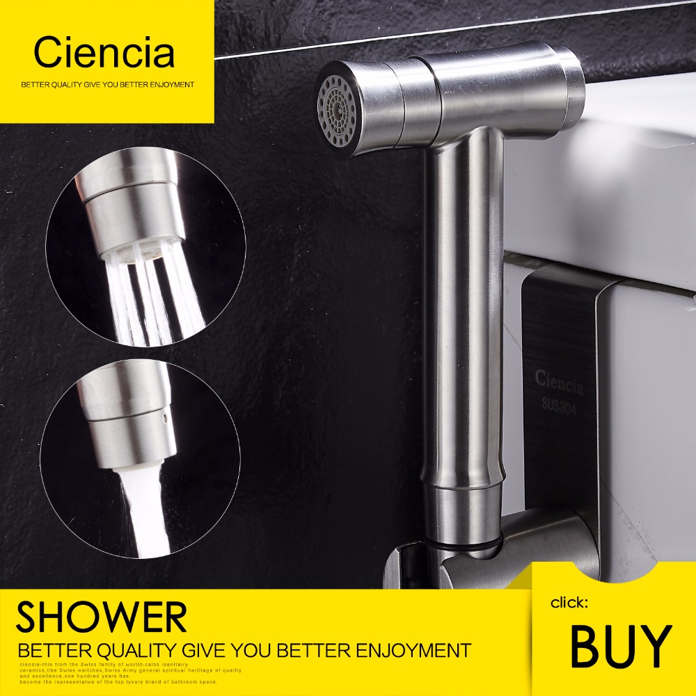 Handheld Bidet Sprayer Shattaf Stainless - Ciencia SUS304 RVS Knopbediening 2-Weg Handdouche
