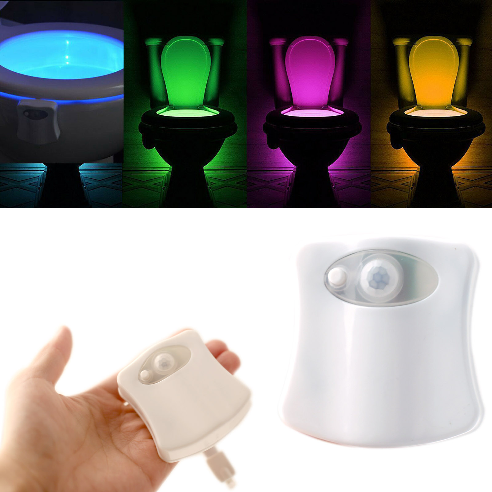 Toilet Night Light Motion Sensor Led - 8 Kleuren Pir Motion Sensor Slimme