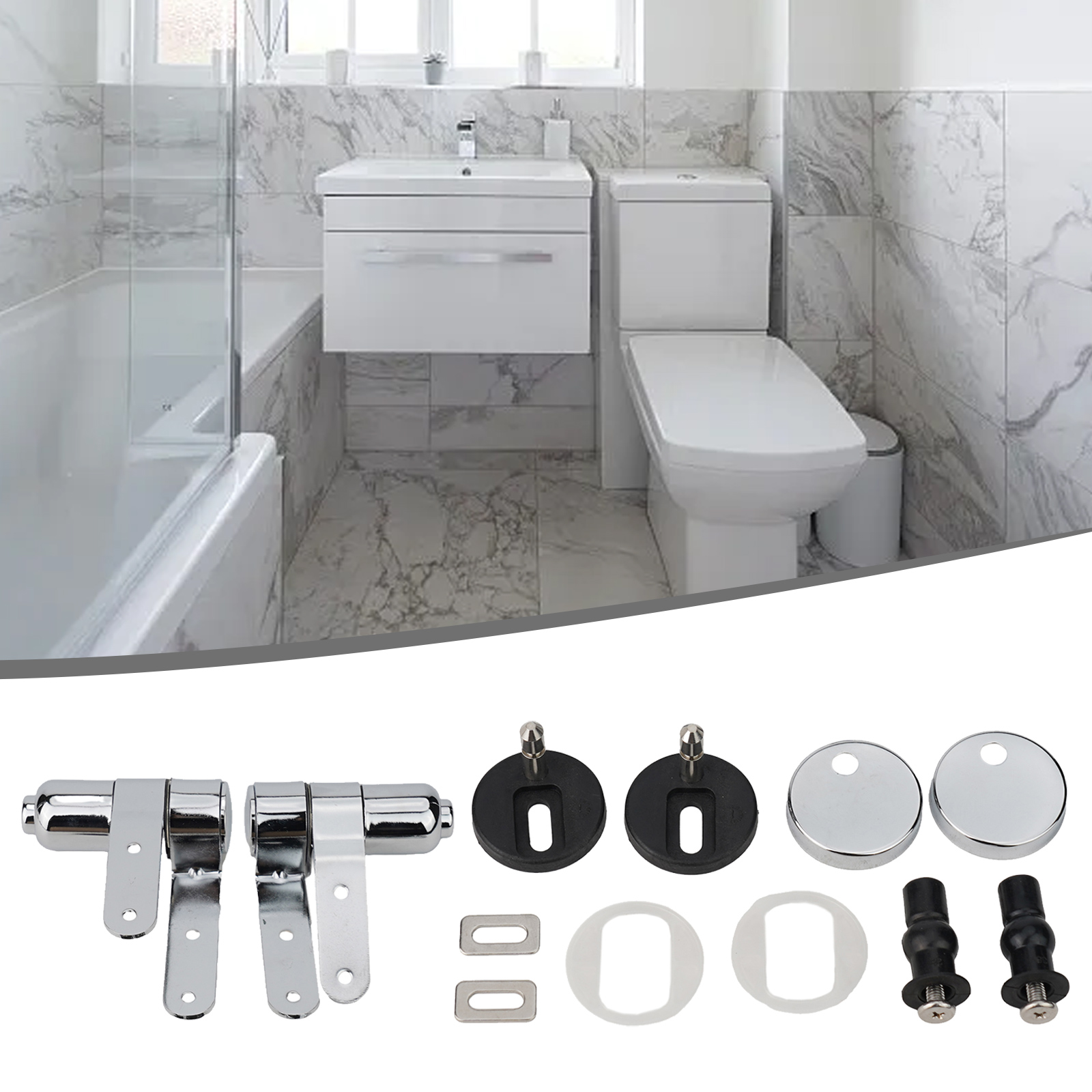 Slow Close Toilet Seat Quick Release - Roestvrijstalen scharnier voor toiletbrillen met trage