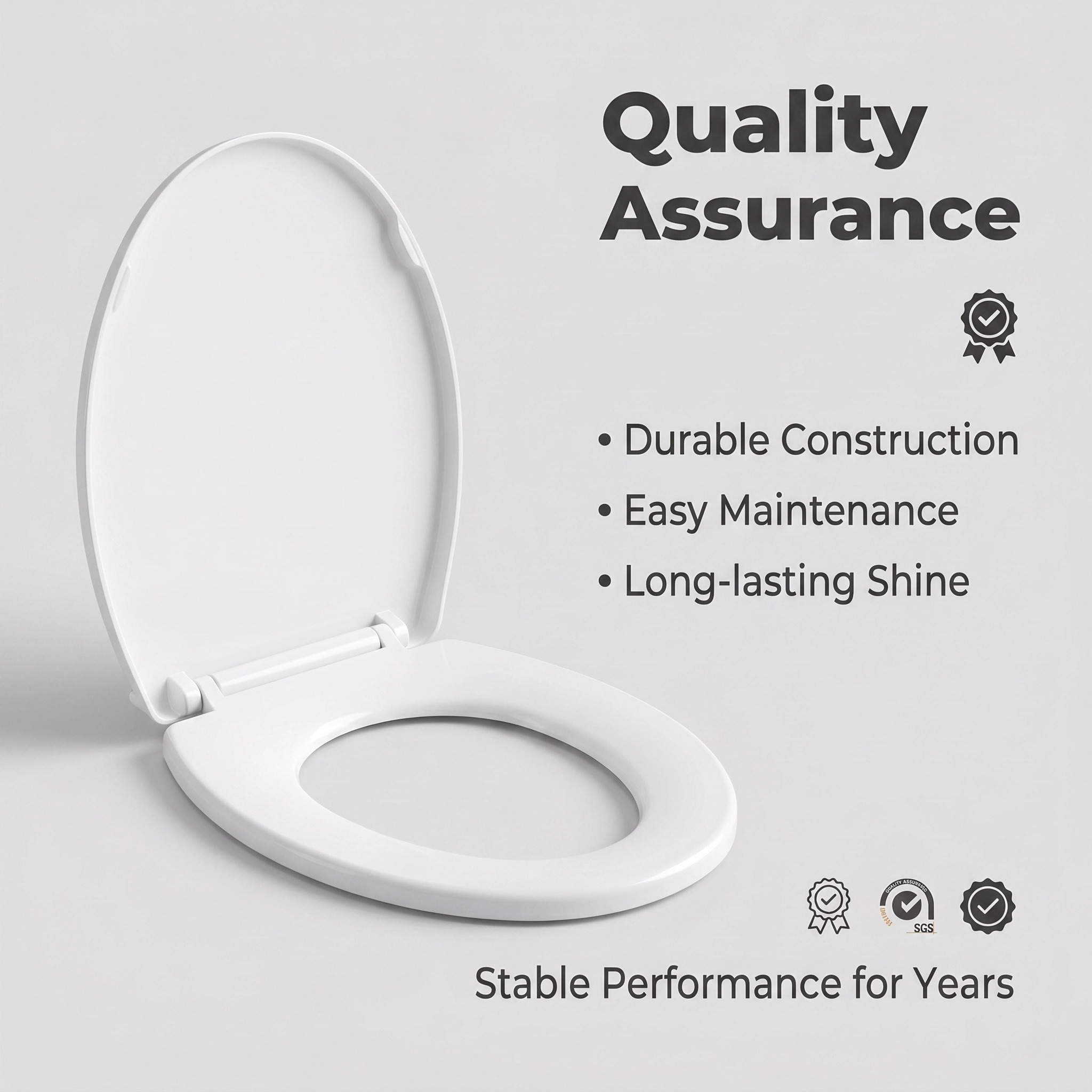 Slow Close Toilet Seat Quick Release - Soft Close Toiletbrilhoesje met snelontgrendeling, makkelijk