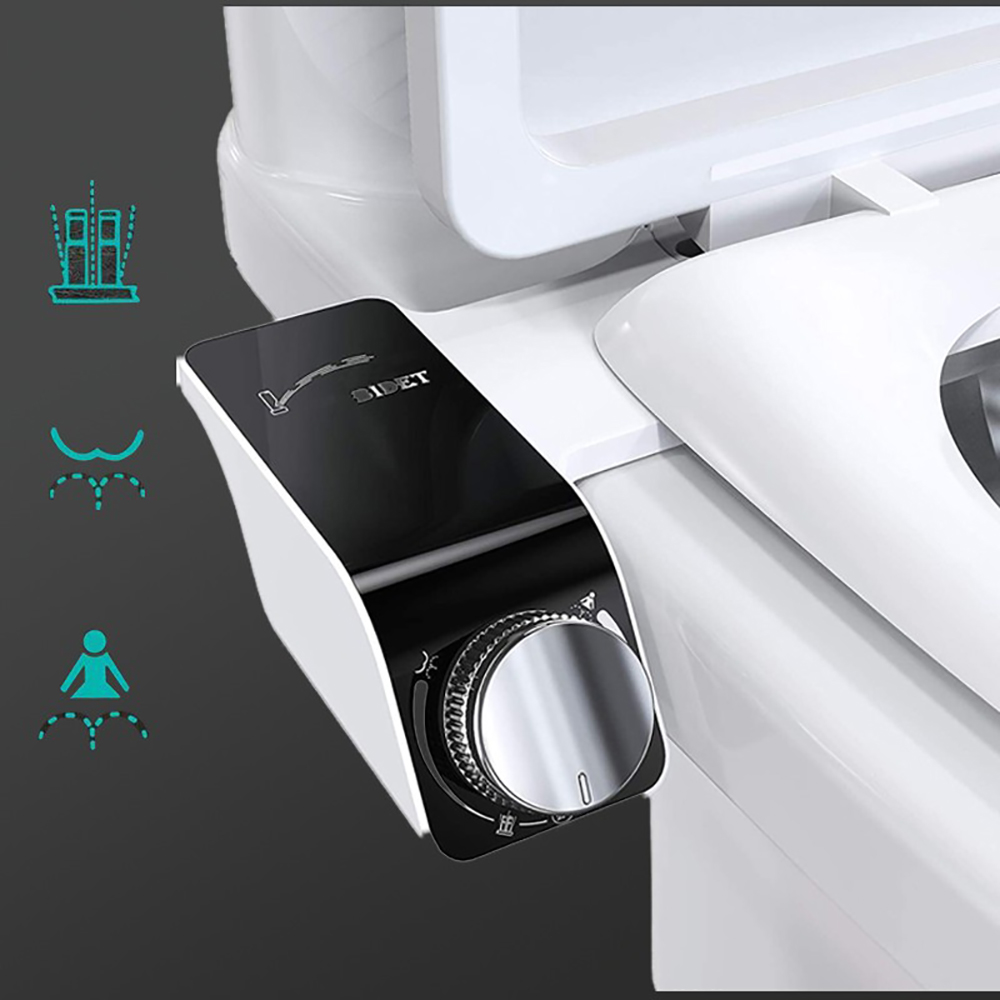 Non Electric Bidet Attachment Dual Nozzle - Ultraslank toiletbidetopzetstuk Koudwatersproeier Dubbele sproeiers Niet-elektrische