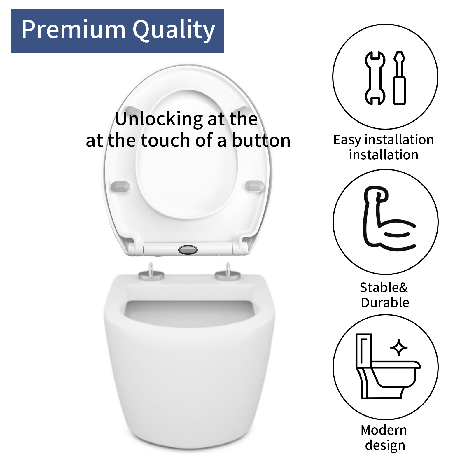 Badkamer Toiletdeksel Vierkant - Slow Close Toilet Seat Quick Release recensie en prijs