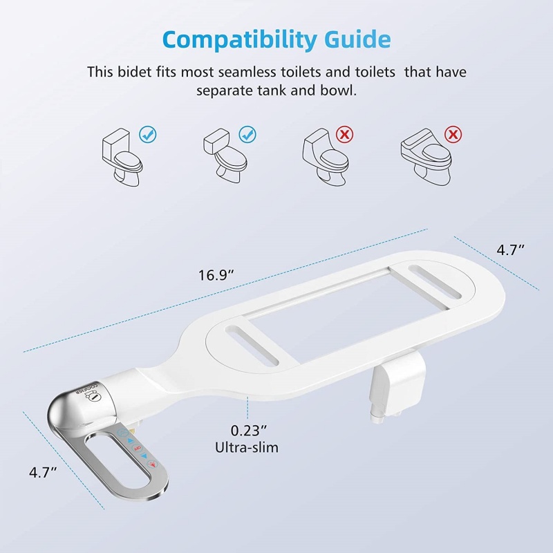 Ultradunne, niet-elektrische b - Non Electric Bidet Attachment Dual Nozzle recensie en prijs