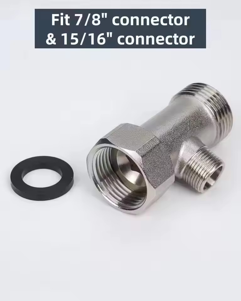 Nieuwe messing 3-weg T-kraan a - Bidet T Adapter Valve 7/8 1/2 Brass recensie en prijs