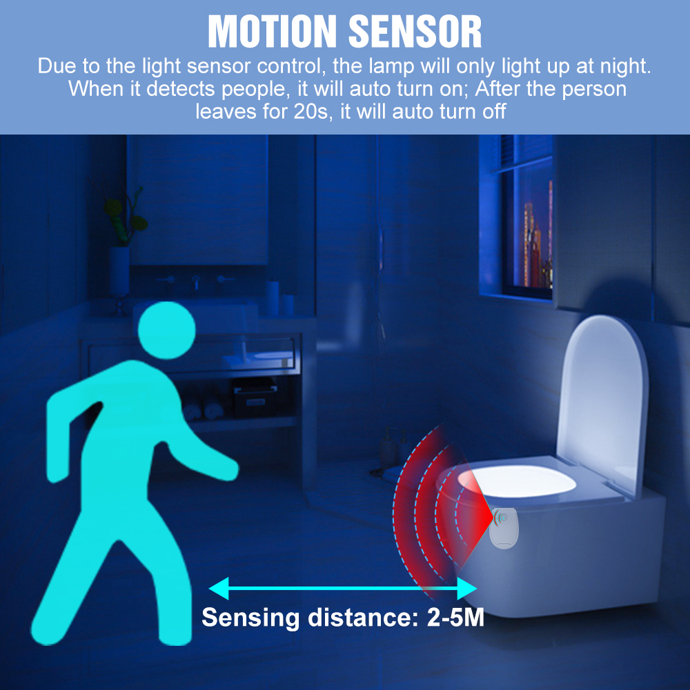 RGB Toilet Bowl Lamp Smart LED - Toilet Night Light Motion Sensor Led recensie en prijs