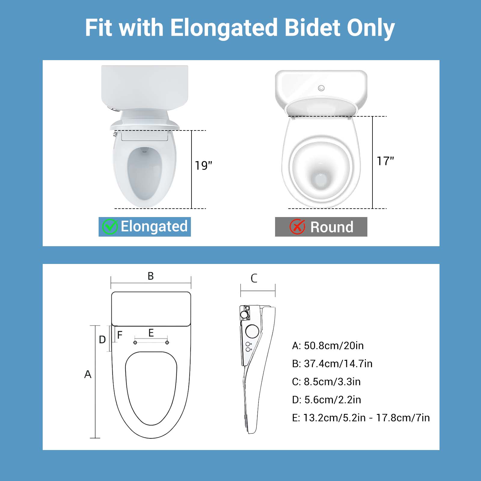 Slimme bidet-toiletbril voor v - Elongated Bidet Toilet Seat Warm Dryer recensie en prijs