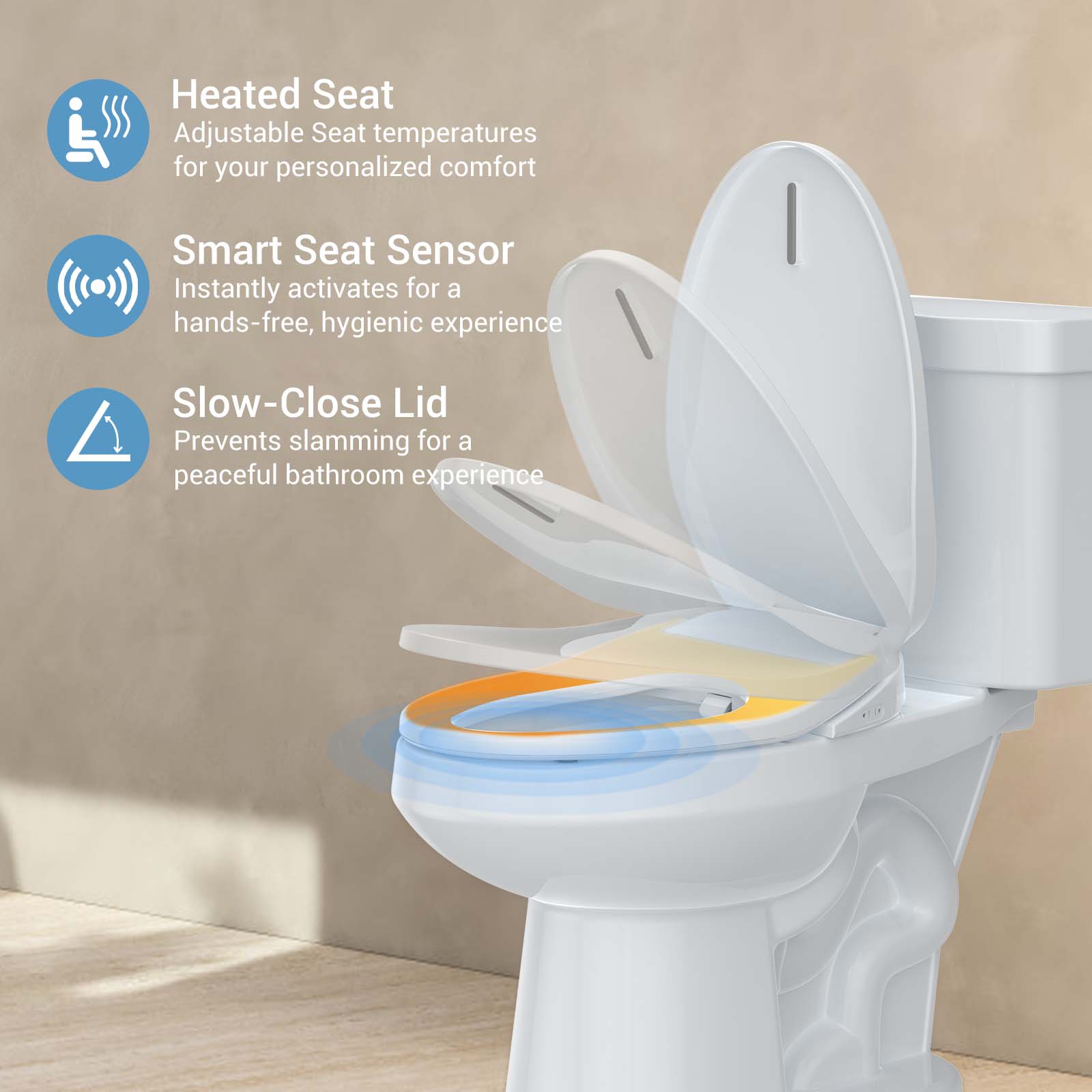 Slimme bidet-toiletbril voor v - Elongated Bidet Toilet Seat Warm Dryer recensie en prijs