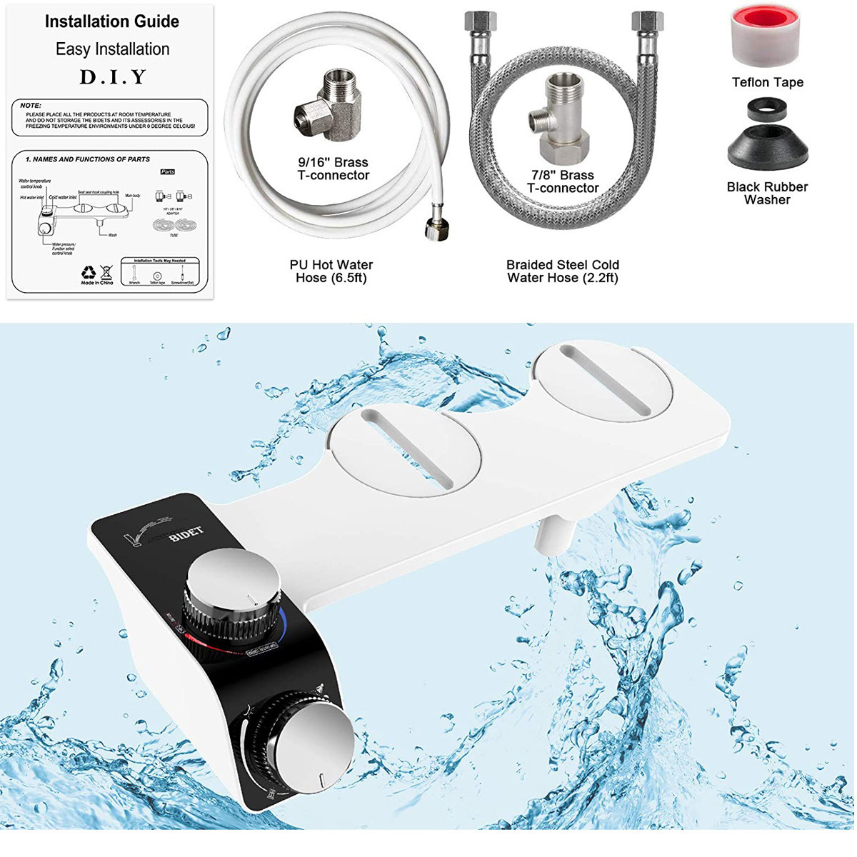 Niet-elektrische verstelbare w - Non Electric Bidet Attachment Dual Nozzle recensie en prijs