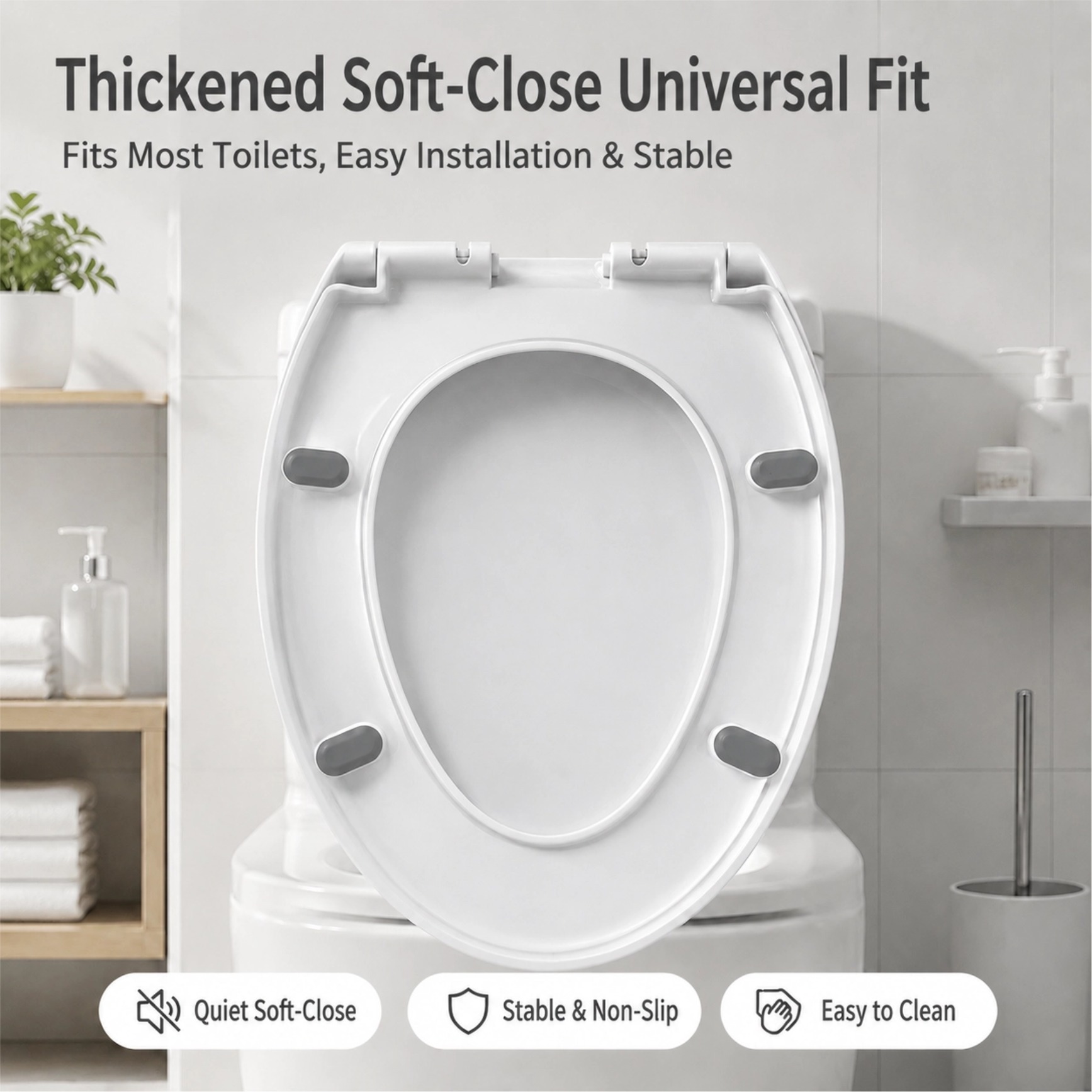 V/U-vormige toiletbrilhoes met - Slow Close Toilet Seat Quick Release recensie en prijs