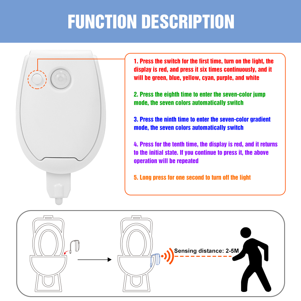 LED-toiletverlichting PIR-sens - Toilet Night Light Motion Sensor Led recensie en prijs