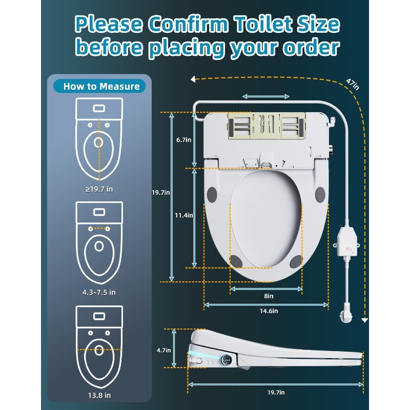 Slimme toiletbril, langwerpige - Elongated Bidet Toilet Seat Warm Dryer recensie en prijs