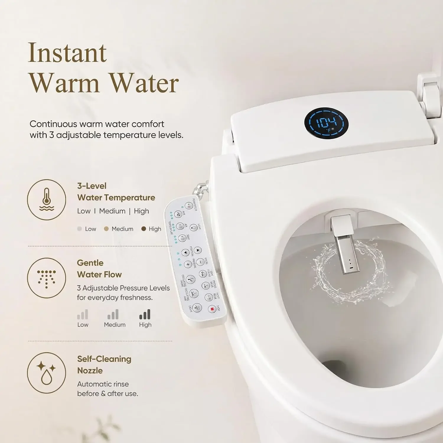Gloednieuw, snelle verzending, - Elongated Bidet Toilet Seat Warm Dryer recensie en prijs