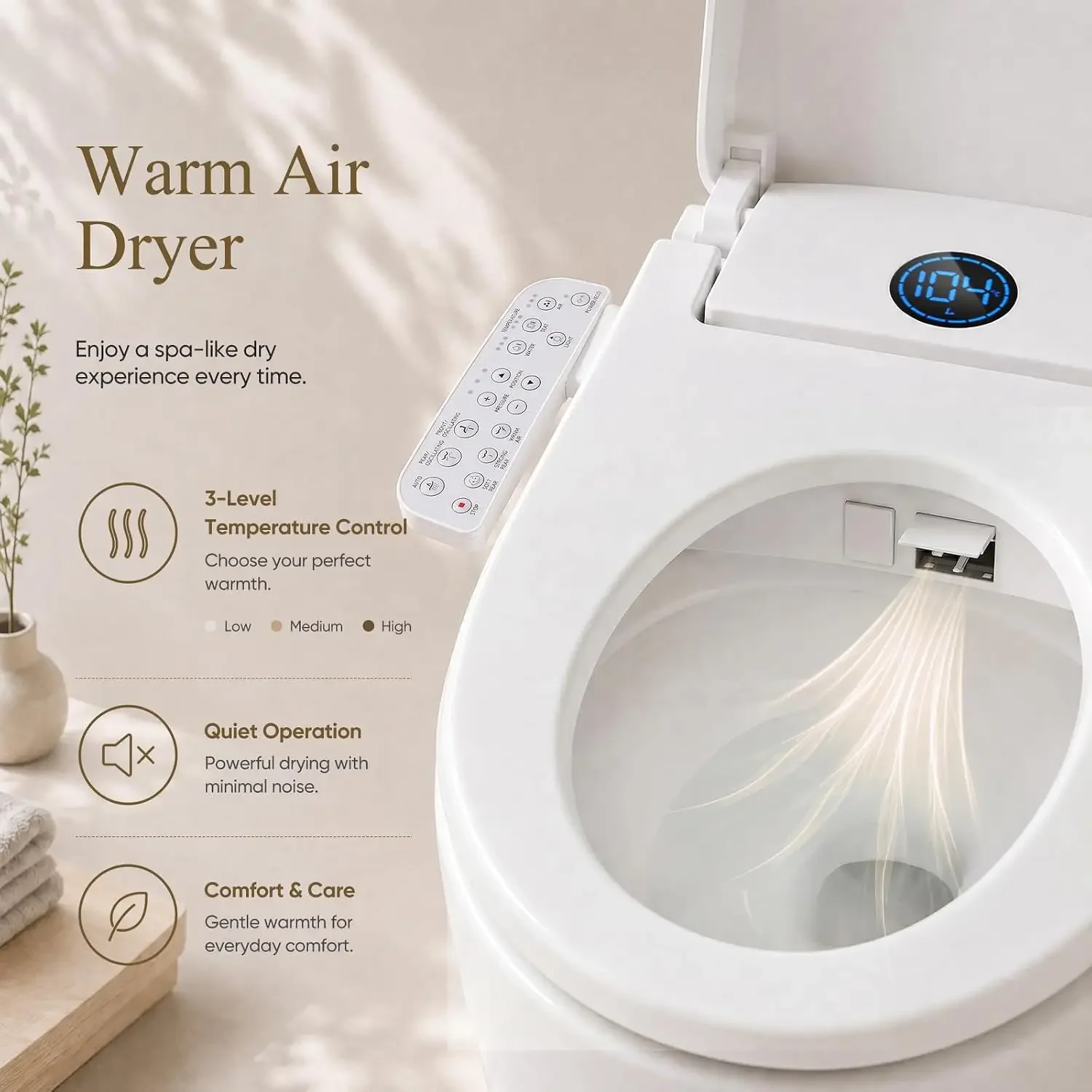 Gloednieuw, snelle verzending, - Elongated Bidet Toilet Seat Warm Dryer recensie en prijs