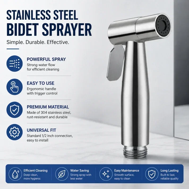 Bidet Spuit 304 RVS Hoge Druk  - Handheld Bidet Sprayer Shattaf Stainless recensie en prijs