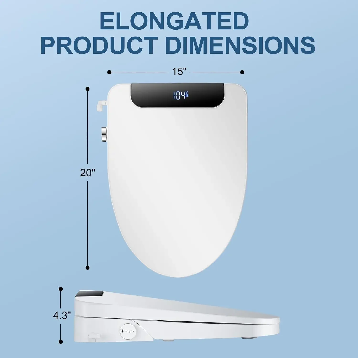 Gloednieuw, snelle verzending, - Elongated Bidet Toilet Seat Warm Dryer recensie en prijs