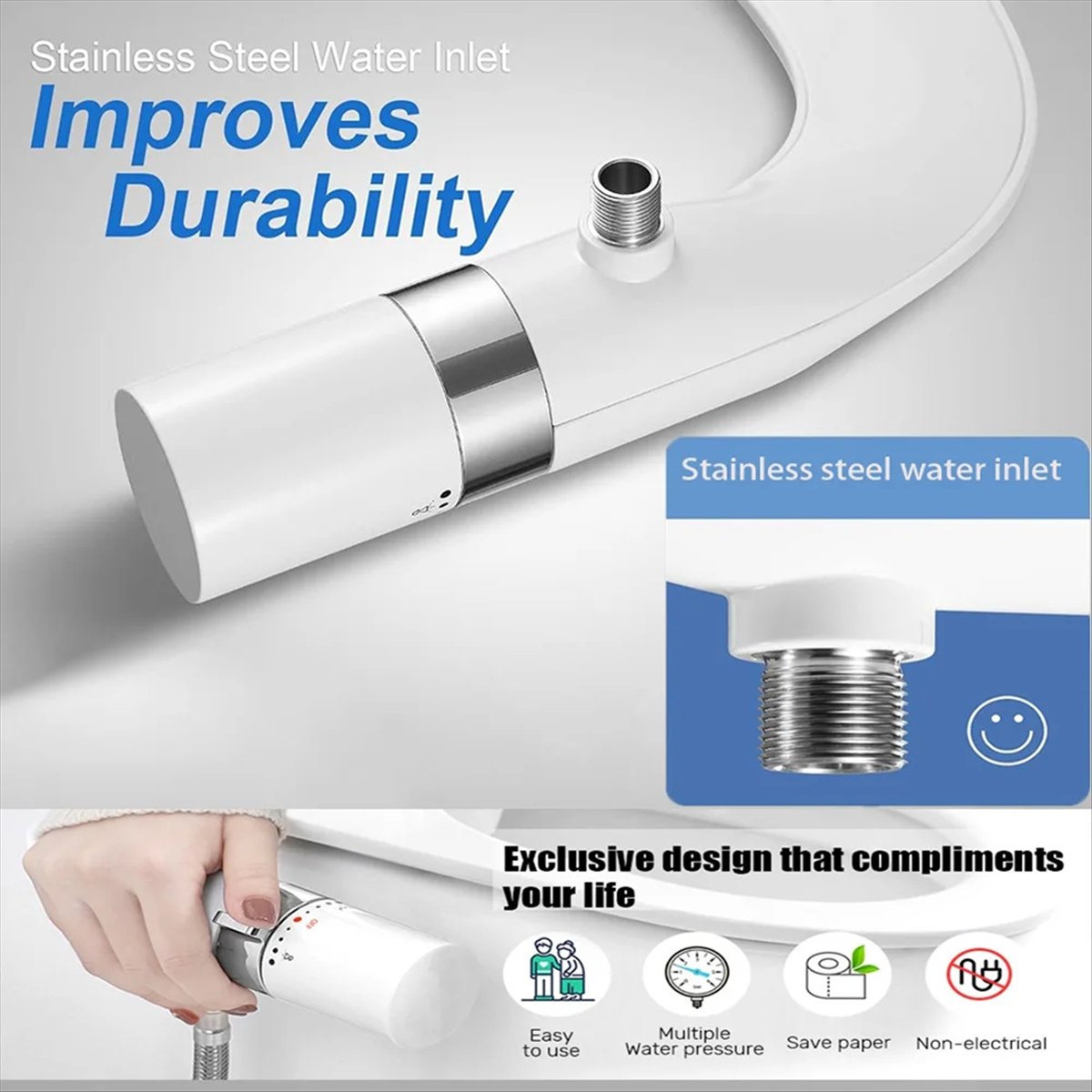 A38F Nieuwe lichtgewicht verst - Non Electric Bidet Attachment Dual Nozzle recensie en prijs