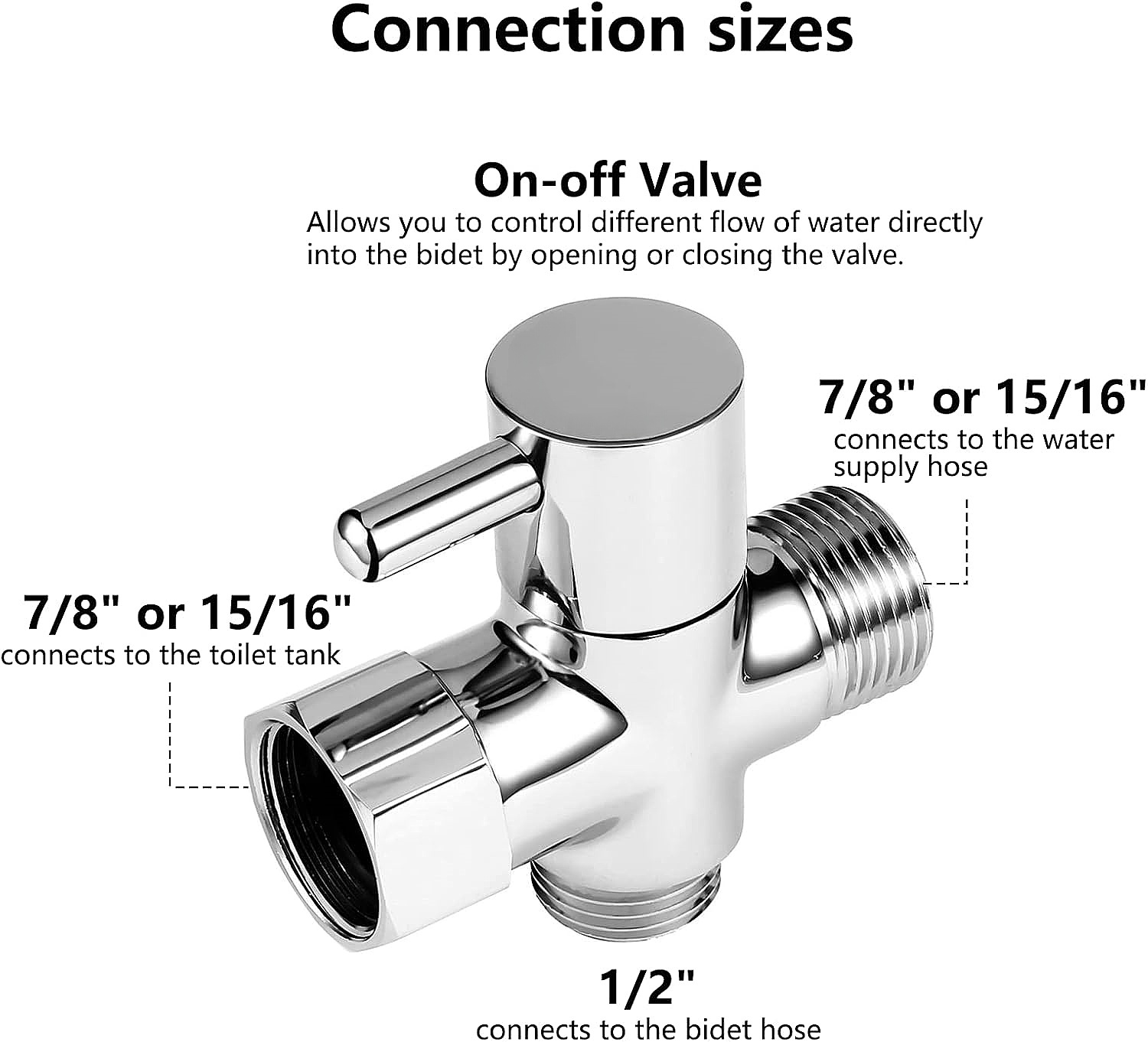 Voor toilet bidet sproeier dou - Bidet T Adapter Valve 7/8 1/2 Brass recensie en prijs