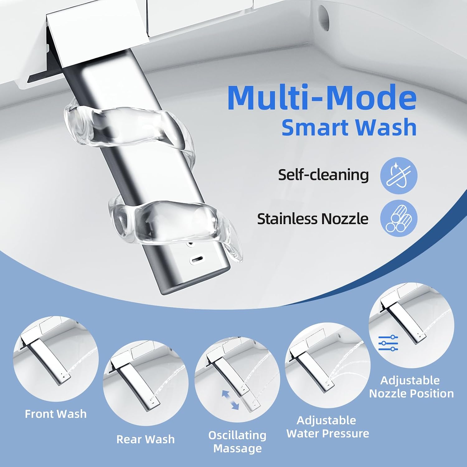 Elektrische bidet toiletbril,  - Elongated Bidet Toilet Seat Warm Dryer recensie en prijs