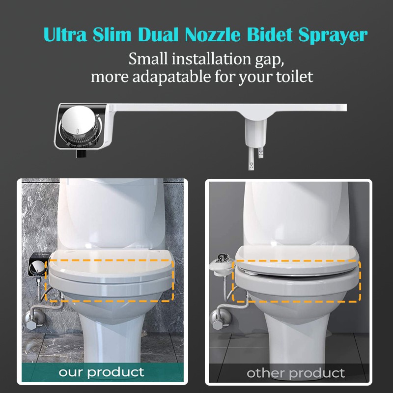 Ultraslank toiletbidetopzetstu - Non Electric Bidet Attachment Dual Nozzle recensie en prijs