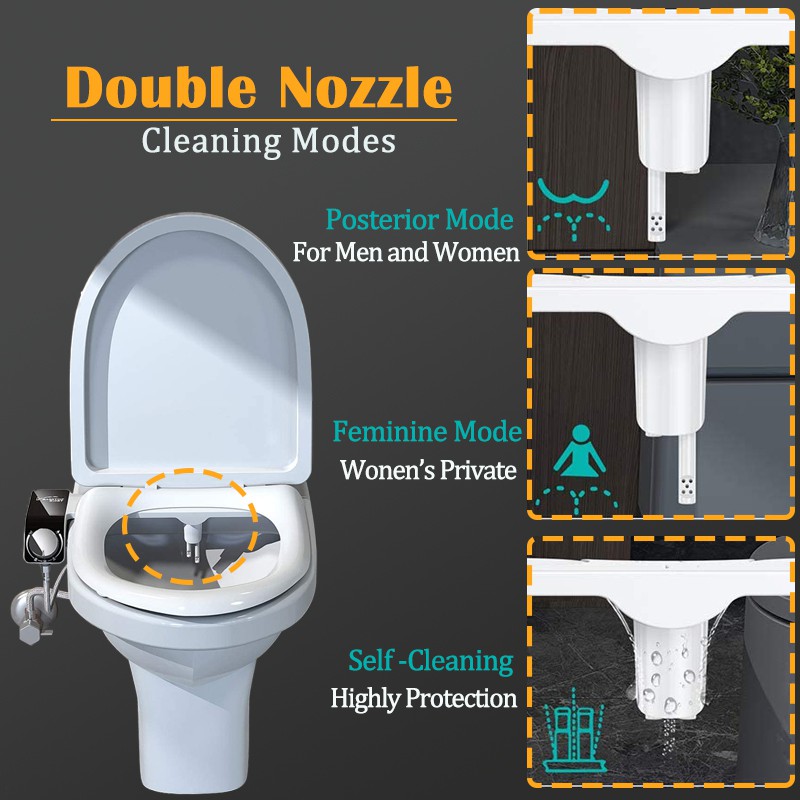Ultraslank toiletbidetopzetstu - Non Electric Bidet Attachment Dual Nozzle recensie en prijs